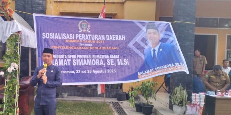 Anggota DPRD Sumbar, Salamat Simamora Sosialisasikan Perda Keolahragaan di Panti Pasaman