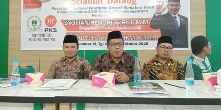 Syofian Hendri Sosialisasikan Perda Pendidikan Nomor 02 Tahun 2019, Dorong Pemerataan Mutu Pendidikan